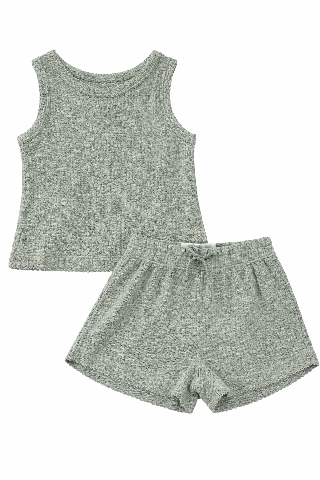 Embellished Pique Top and Short Cotton Set