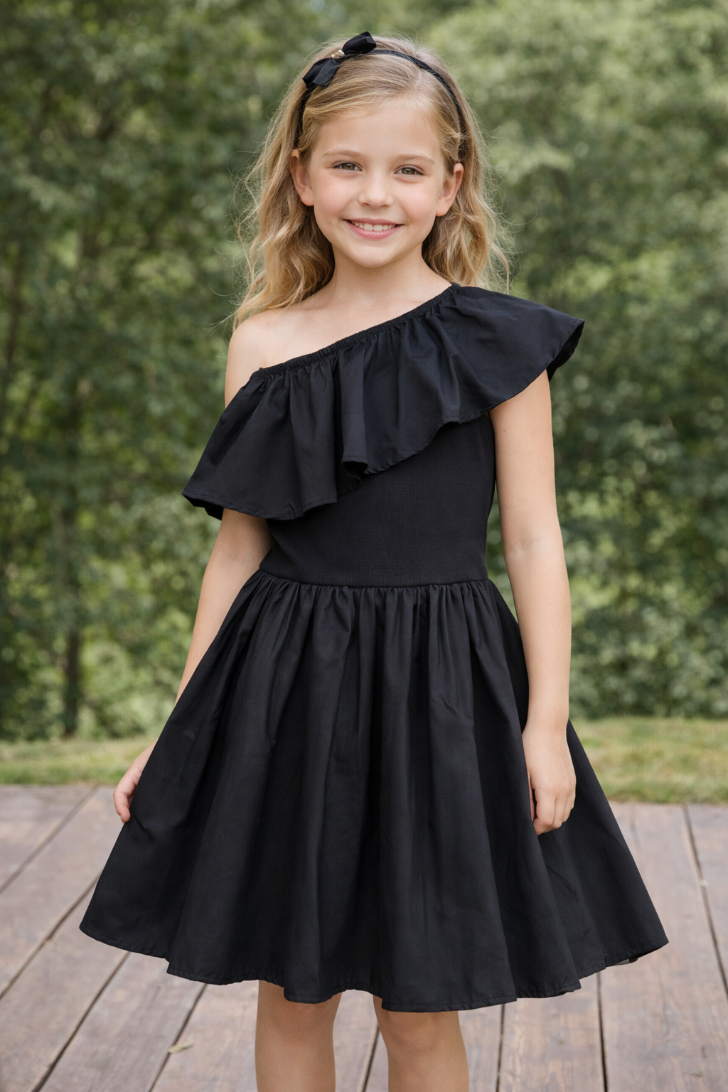 Choey Off the Shoulder Black Dress