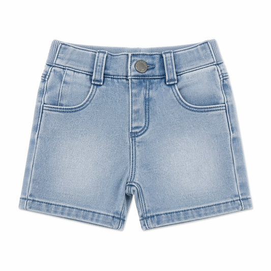 Soft Grey Blue Denim Short
