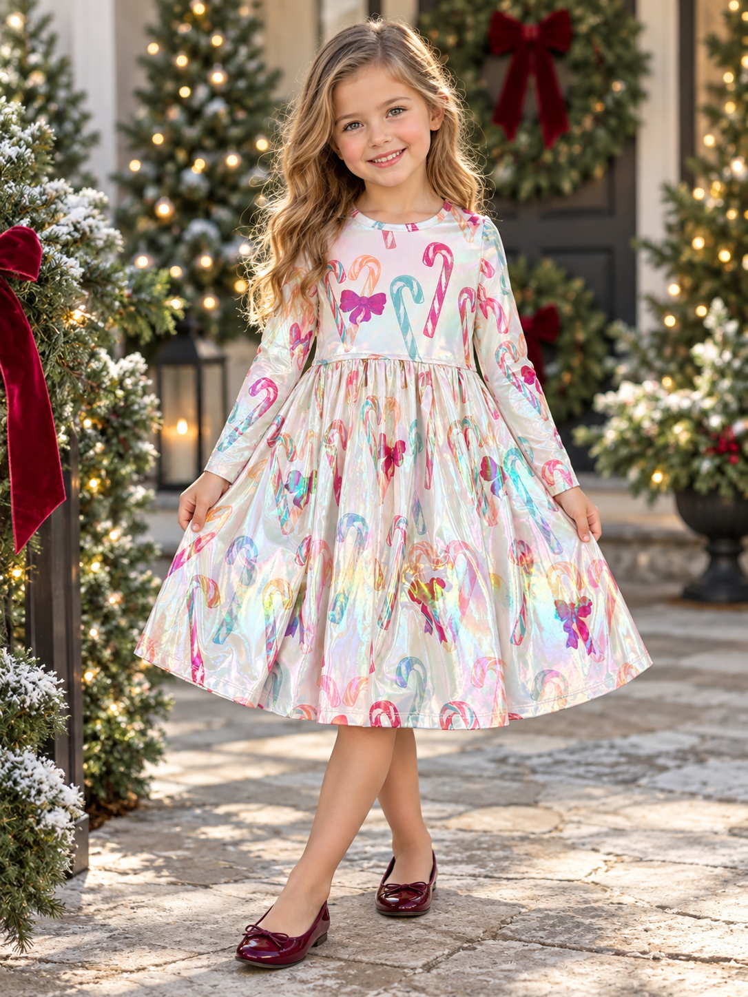 Antique Candy Cane Lame Steph Dress