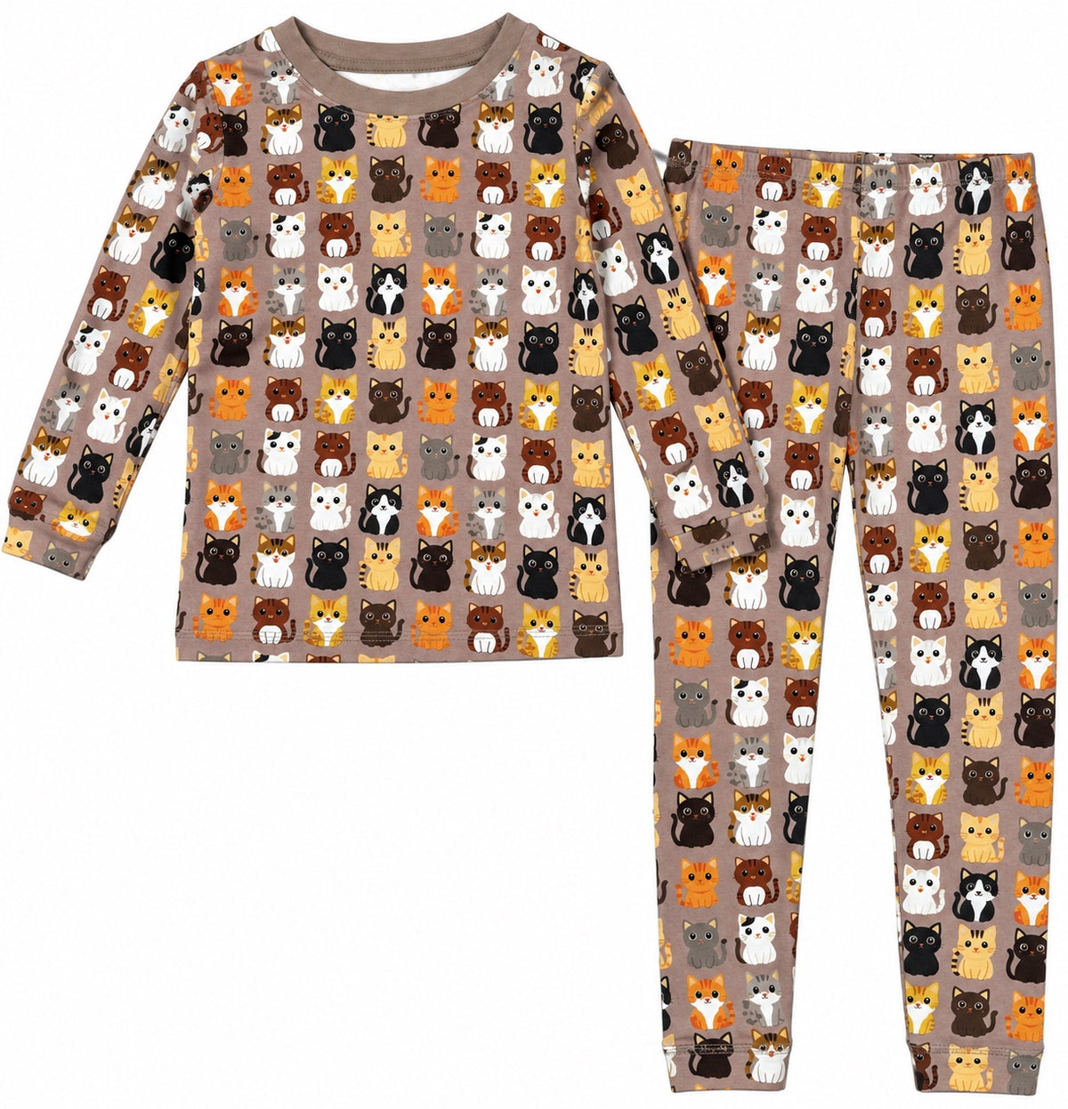 Portabella Cats Long Sleeve Pajama Set