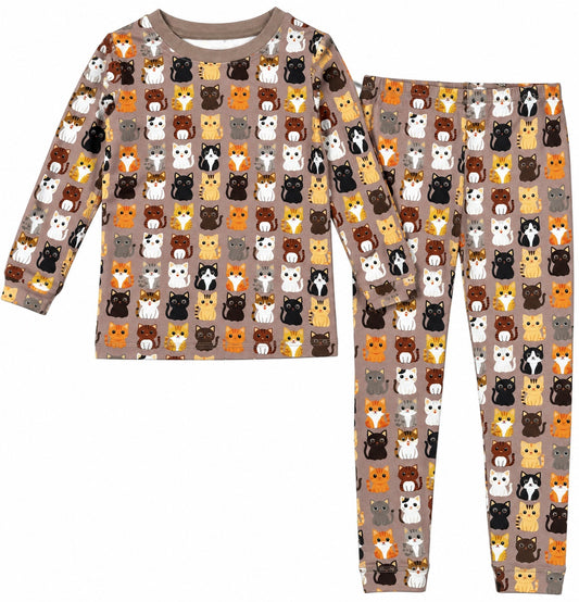 Portabella Cats Long Sleeve Pajama Set
