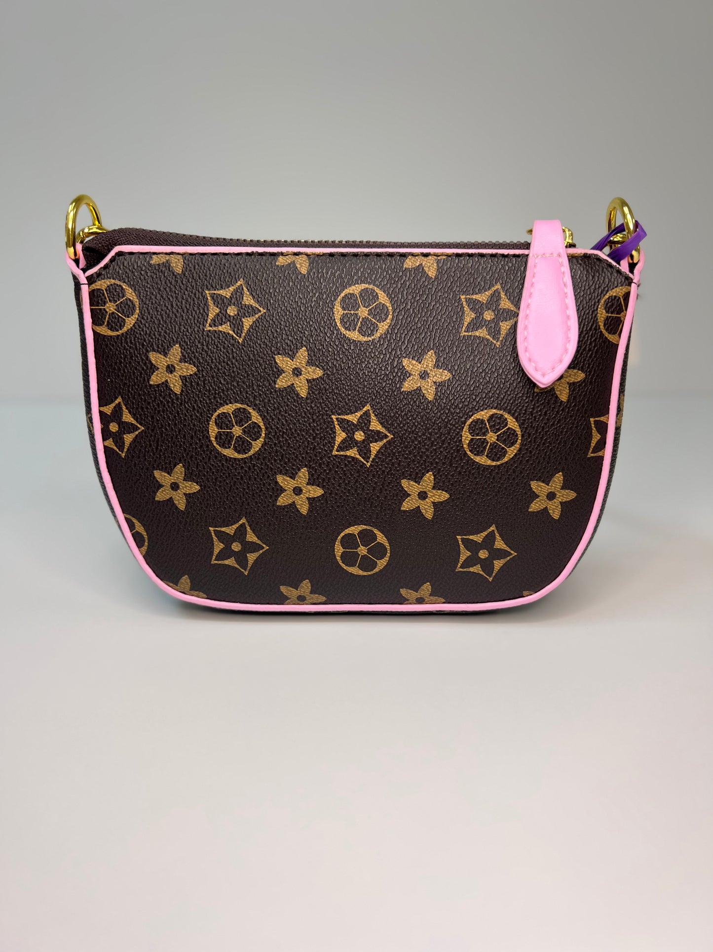 Brown Pink Trim Purse