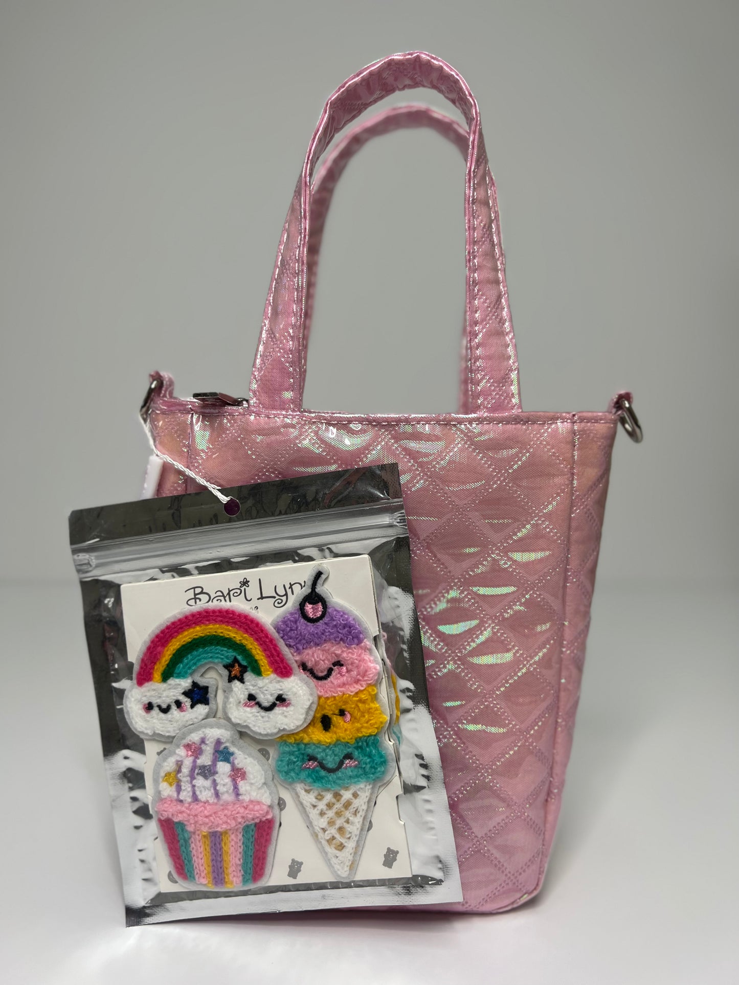 Shimmer Pink Handbag W/Patch