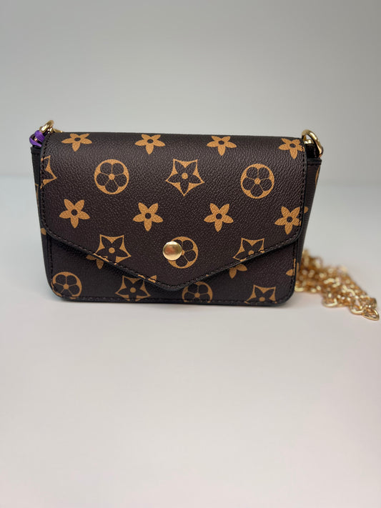 Brown Front Closure Purse