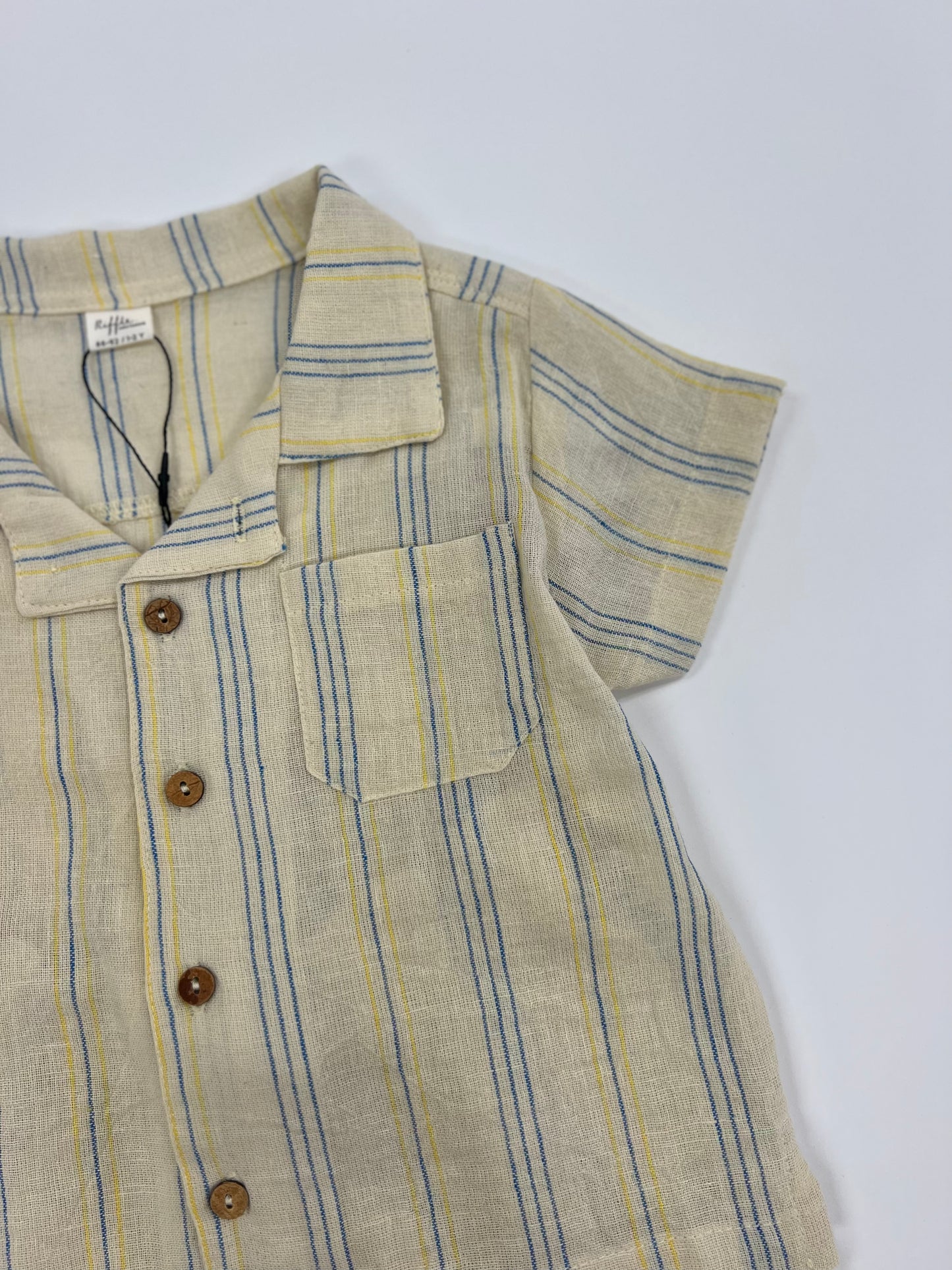 Linen Blue Stripe Shirt /Short