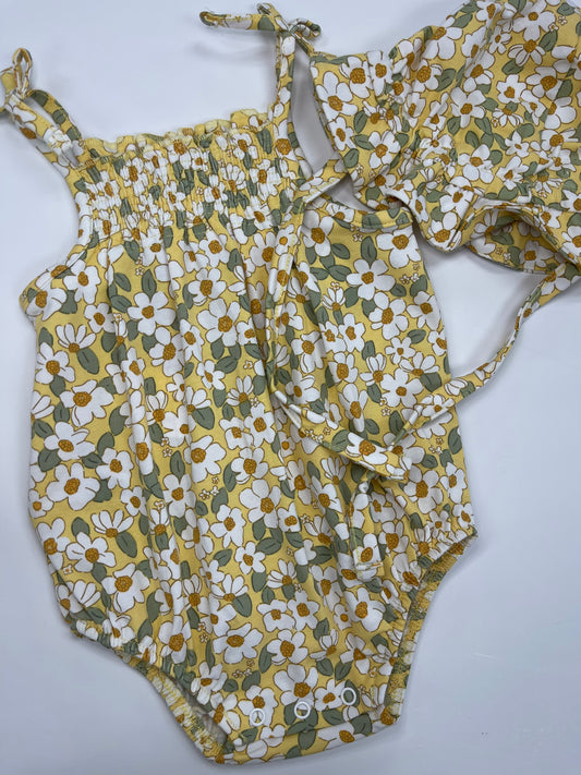 1667 Sunny Floral Romper w/Hat