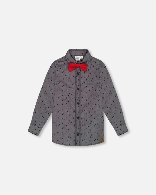 Printed Pine Shirt W/Bow Tie