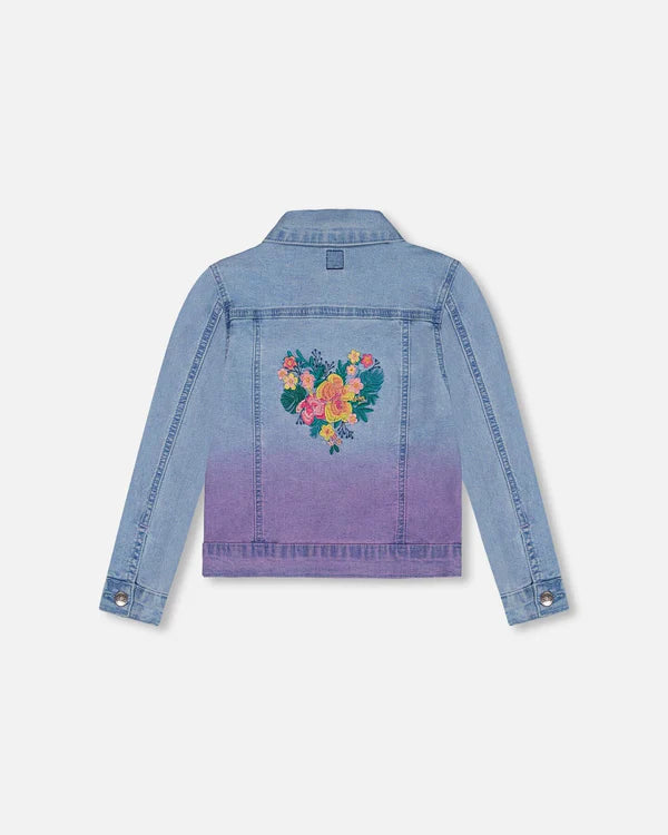 Light Blue Embroidered Denim Jacked