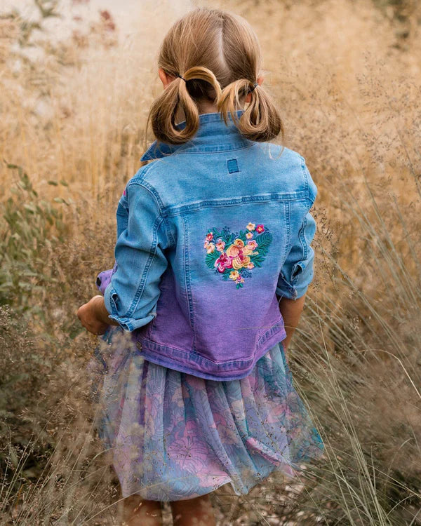 Light Blue Embroidered Denim Jacked