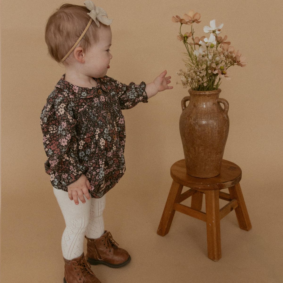 Bohemian Smocked Floral Romper