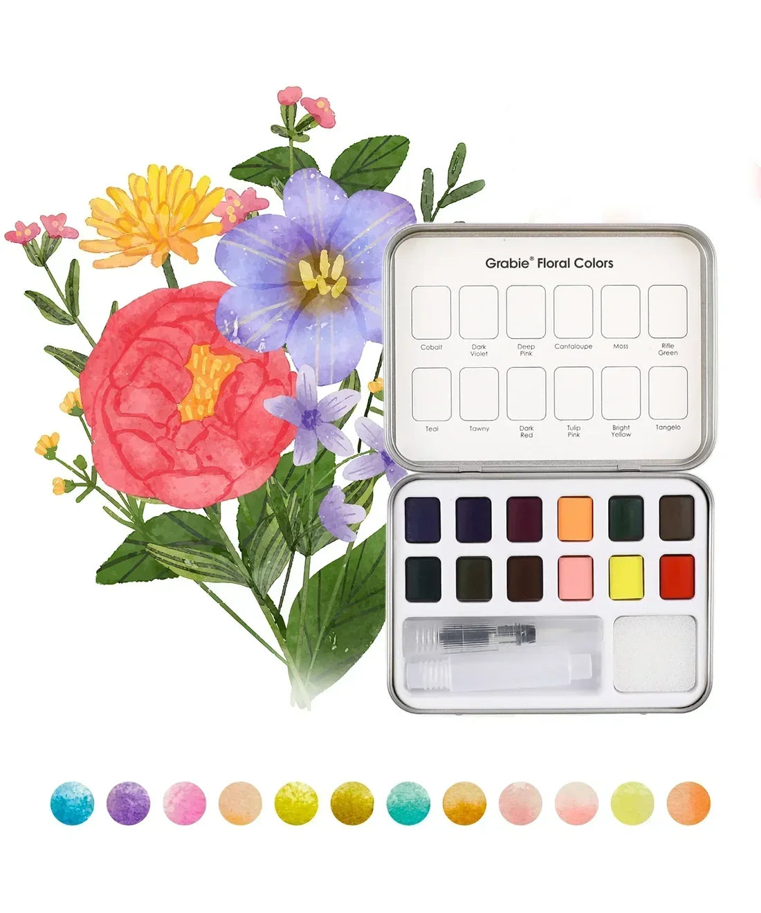 Watercolor Pocket Floral Colors
