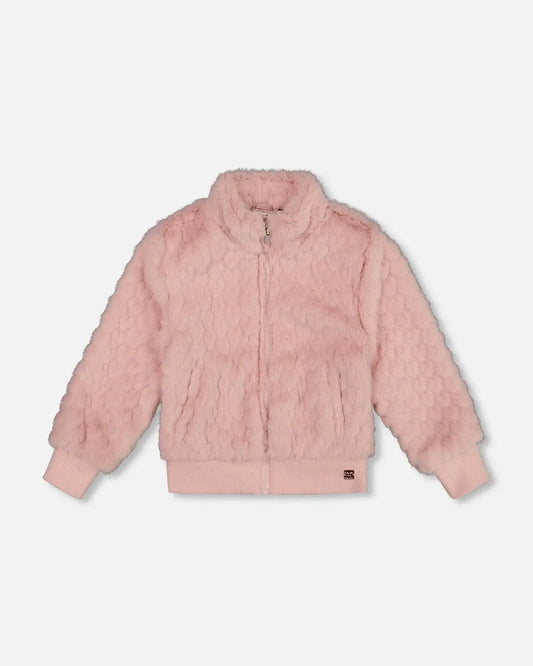 Dusty Pink Faux Fur Jacket