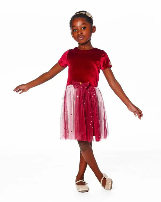 Jester Red Short Sleeve Party Dress