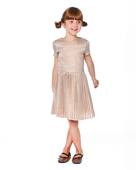 Nougat Pleated Dress