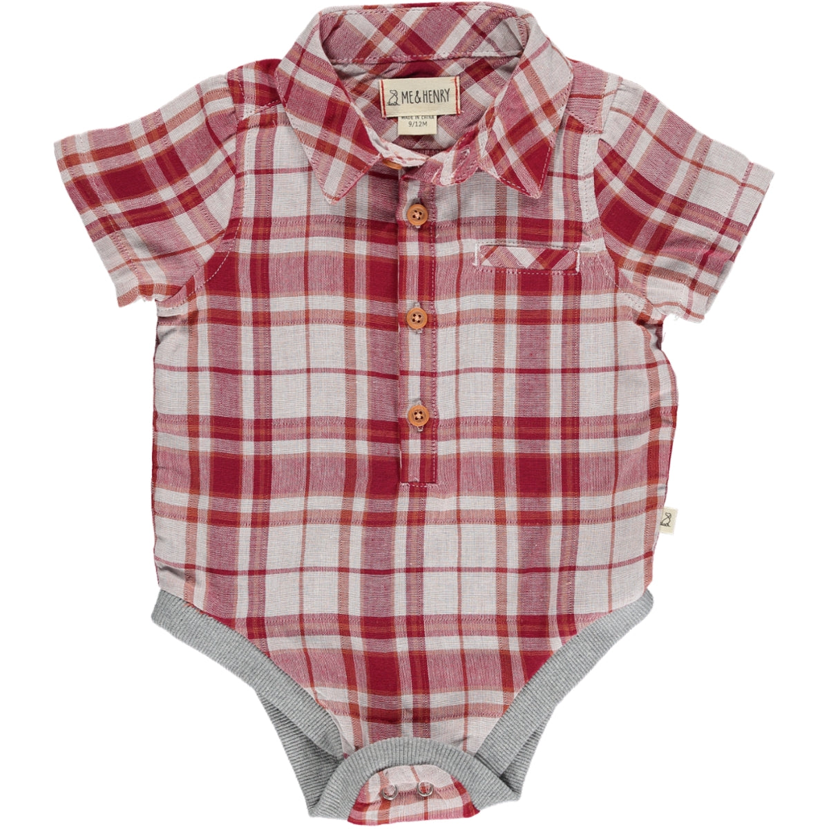 Red Cream Plaid Onesie