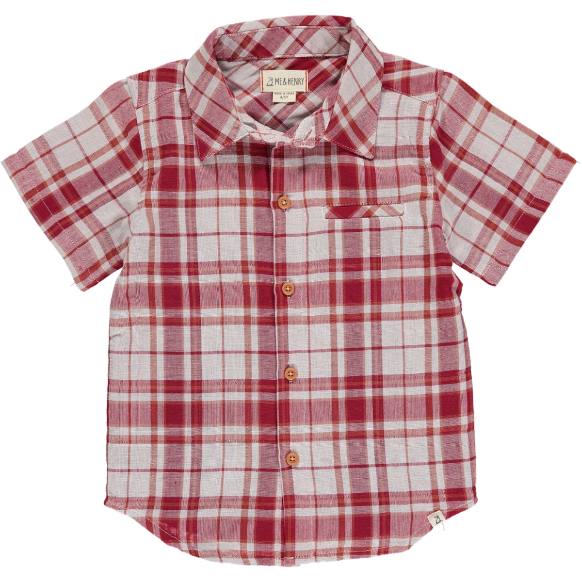 Red Cream Plaid Shirt 2-10