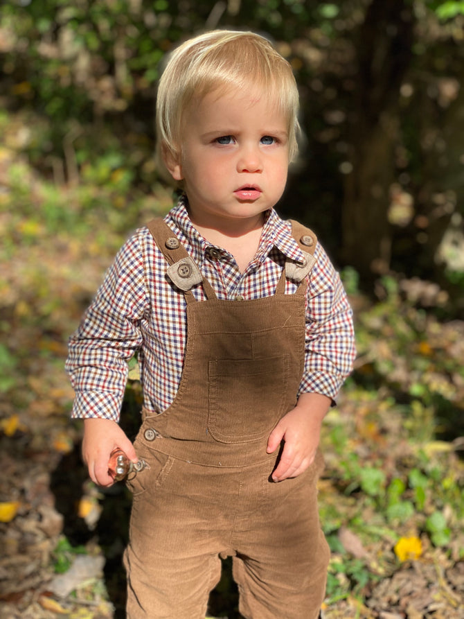 Navy Cream Wine Plaid Jasper Onesie