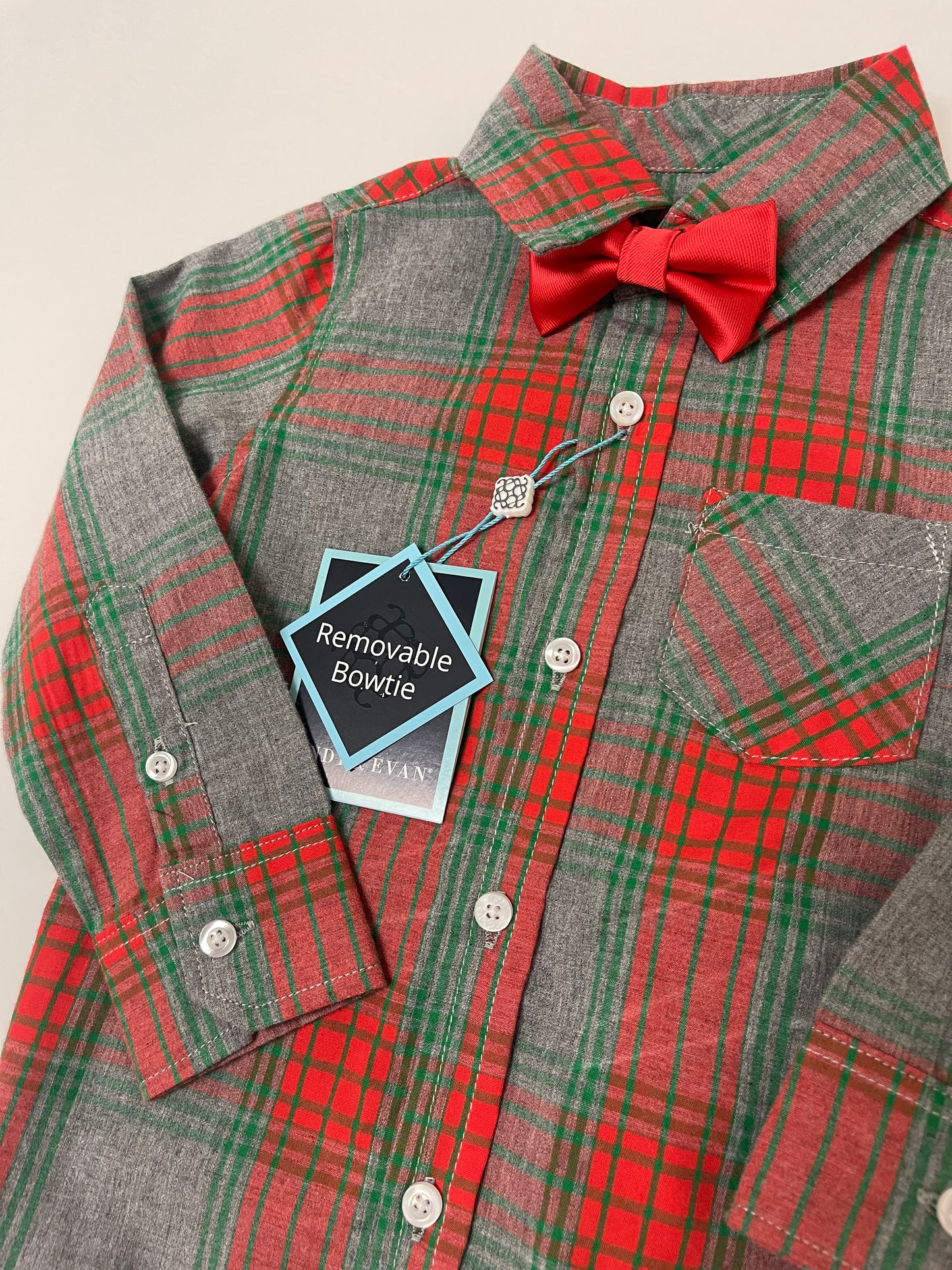 Holiday Plaid Bowtie Shirt