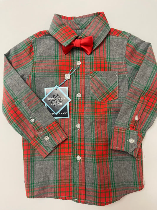 Holiday Plaid Bowtie Shirt