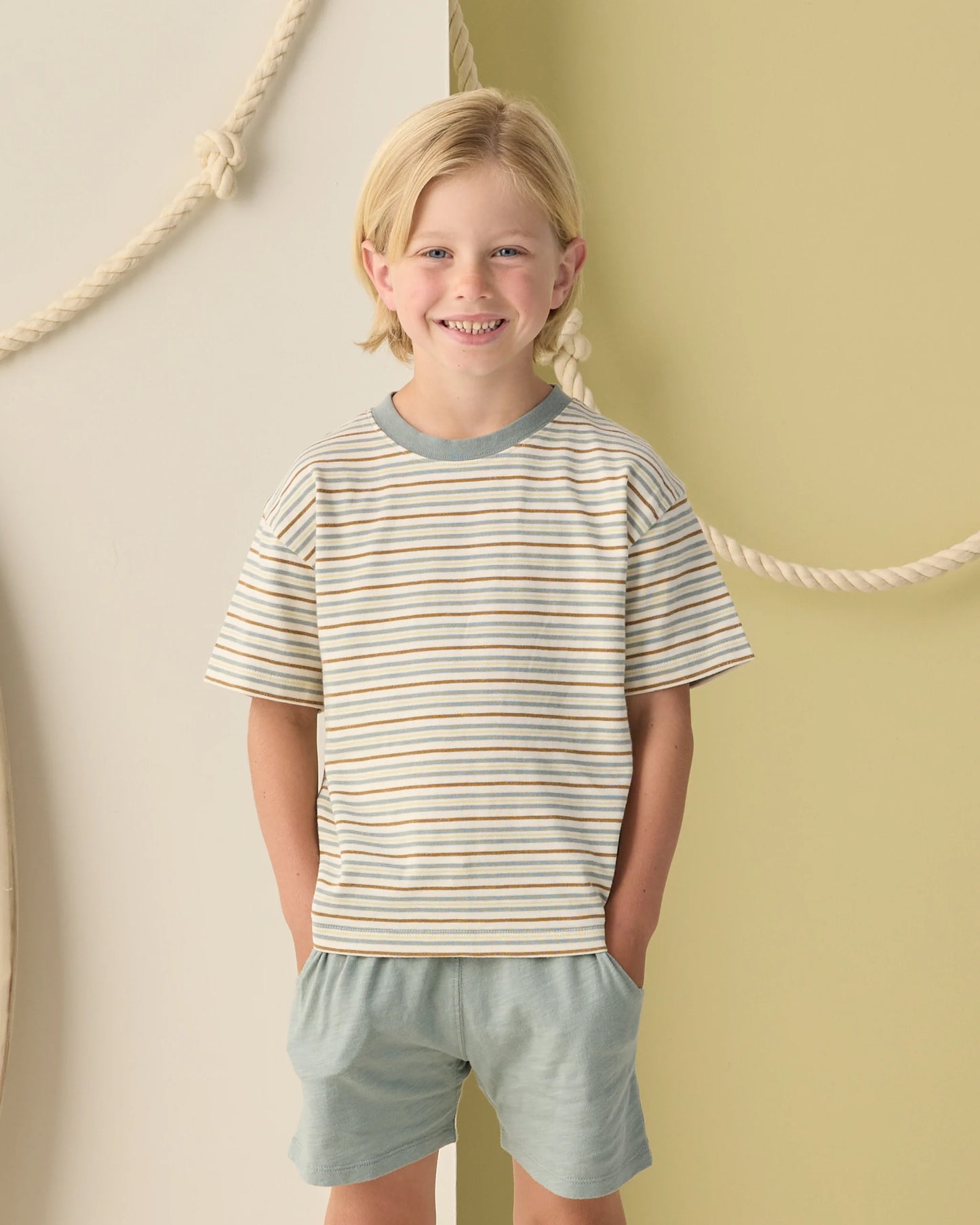 Green Vintage Stripe Relaxed Tee