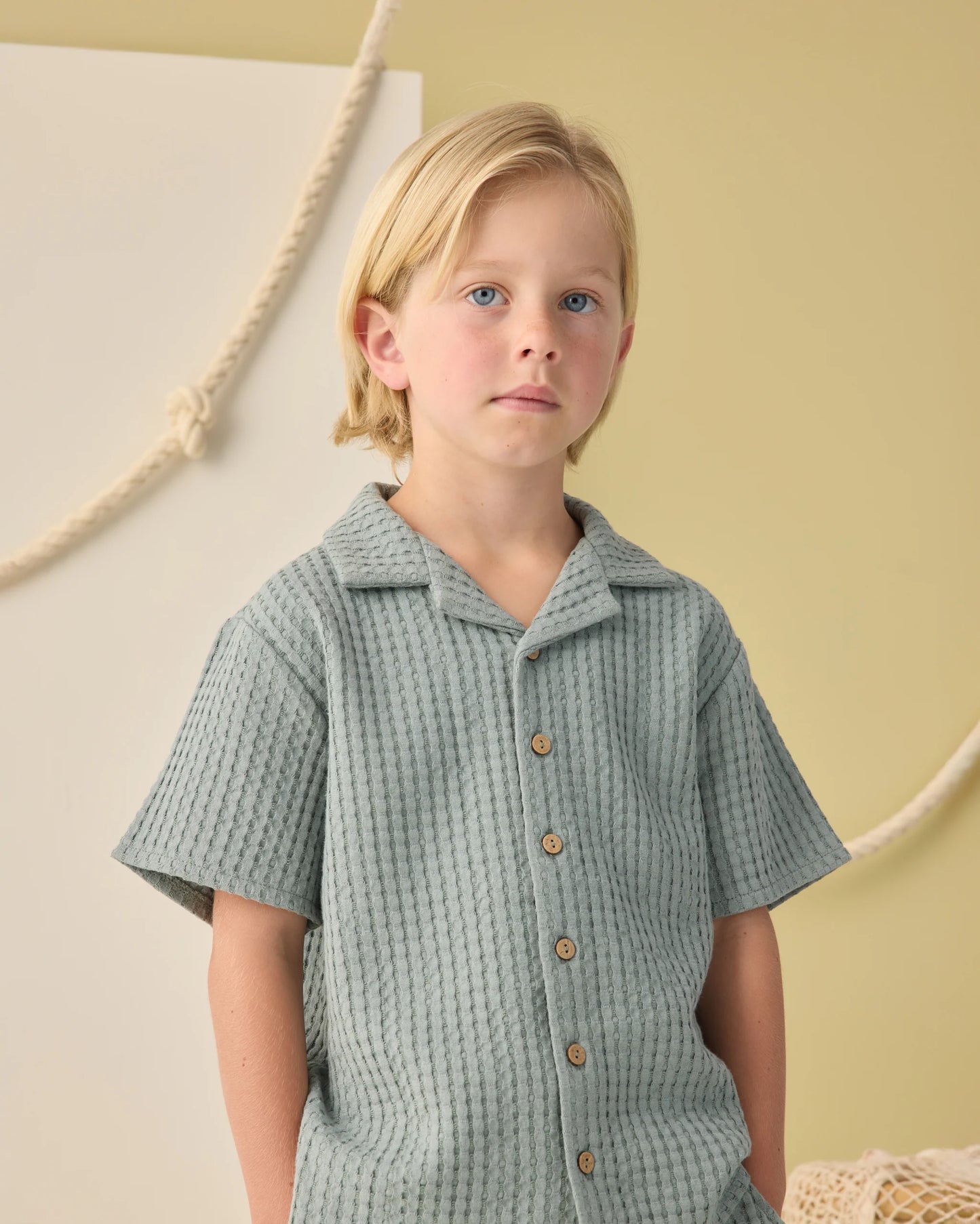 Sea Green Lapel Collar Shirt