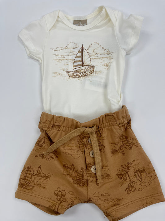 Camel Sailboat Short Set