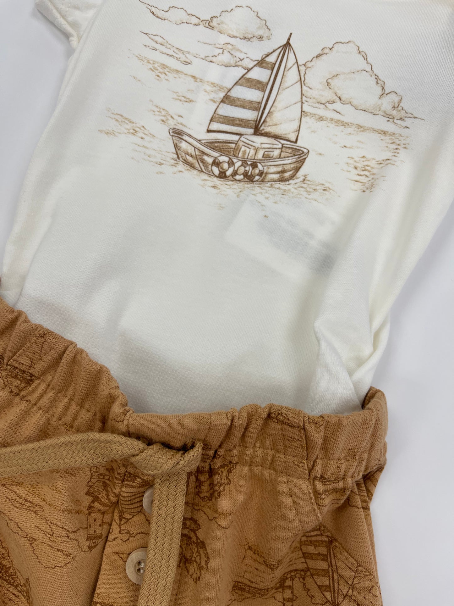 Camel Sailboat Short Set