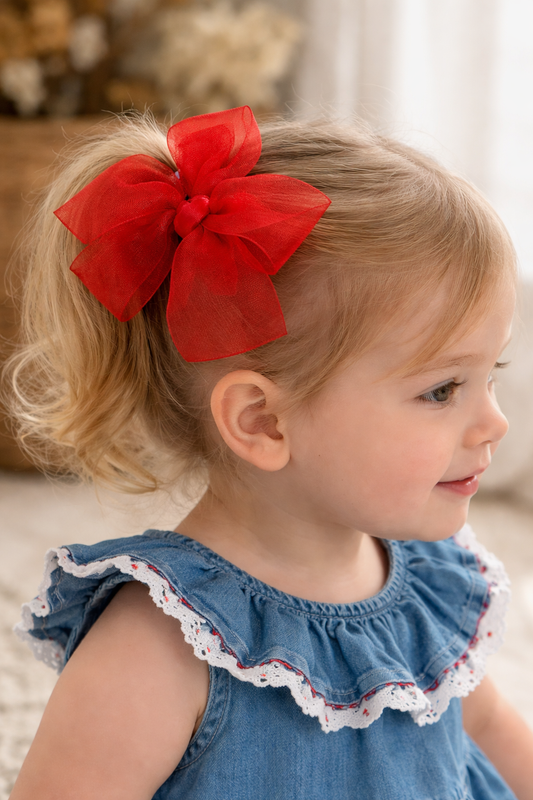 Red Mini Organza Bow