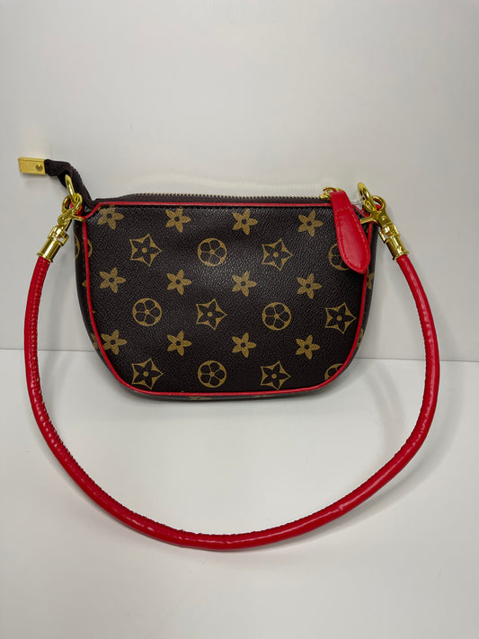 Brown Purse Red Trim