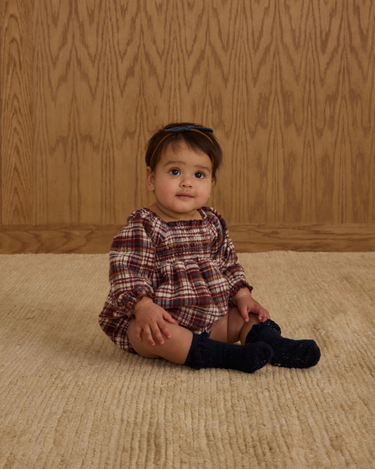 Adelaide Romper Burgundy Plaid