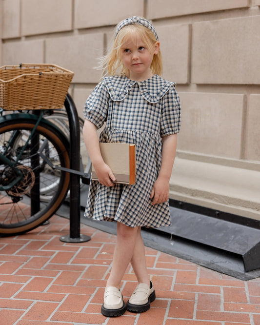 Camille Dress Navy Check