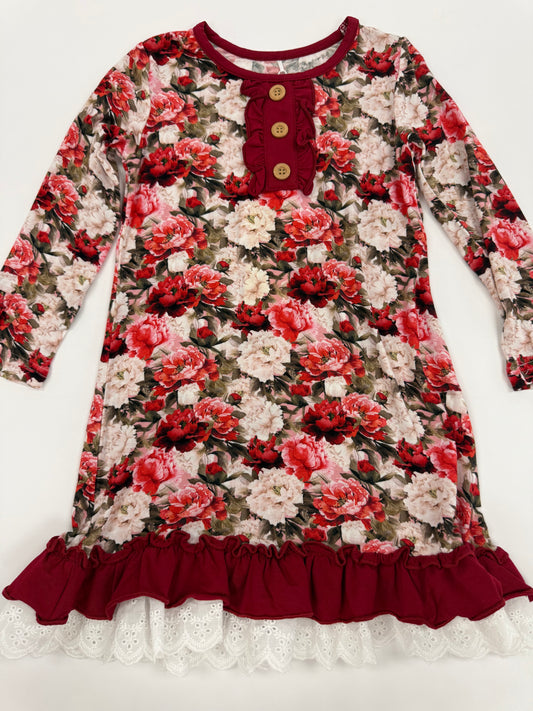 Crimson Bloom Nightgown