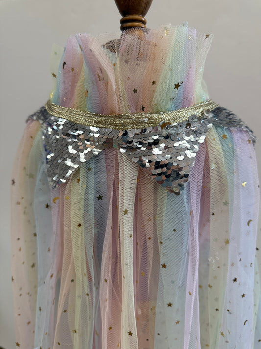 Pastel Foil Tulle Cape