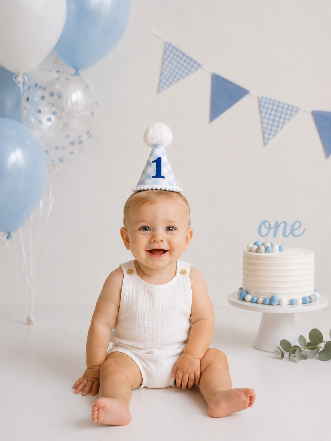 Lt. Blue Gingham Hat