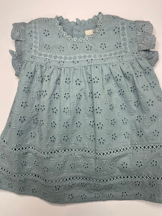 Teal Eyelet Susie Baby Dress