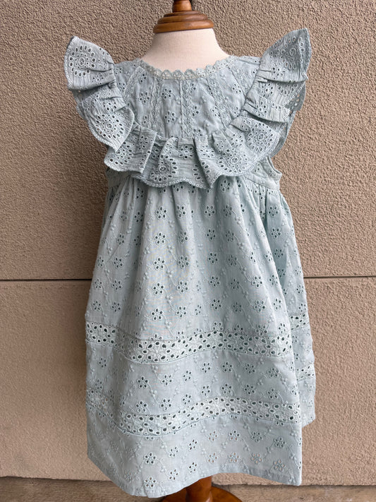 Teal Eyelet Natasha Dress