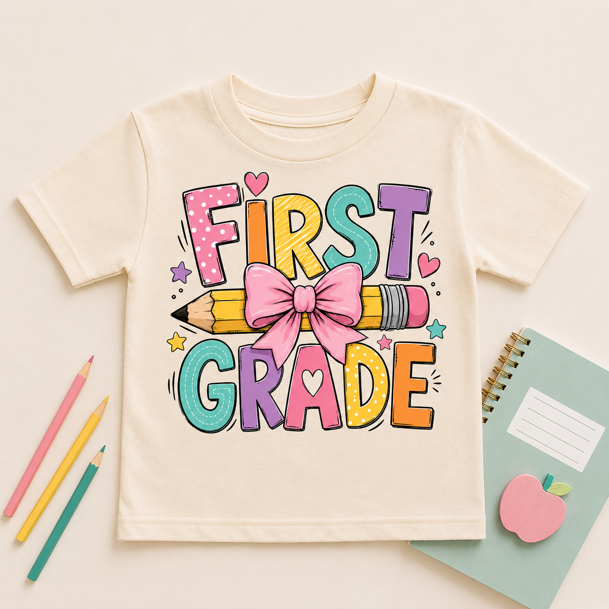 First Grade Pencil Bow Shirt