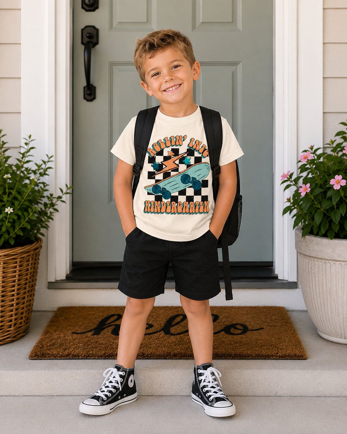 Rollin Into Kindergarten T-Shirt Natural