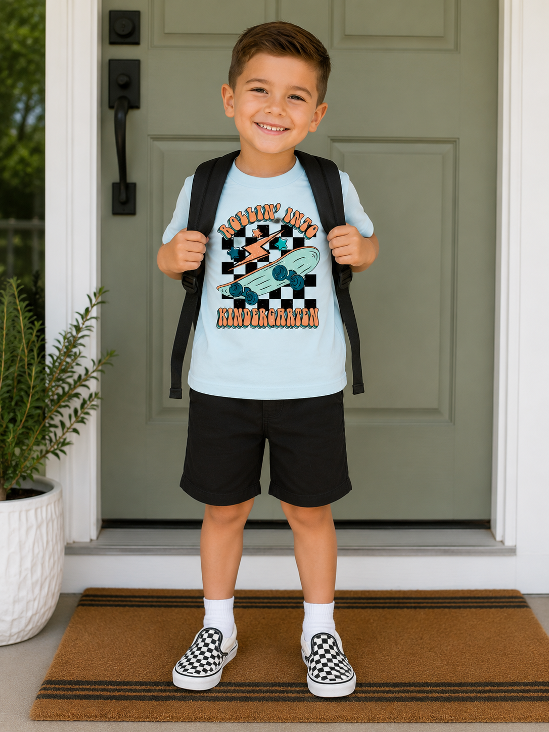 Rollin' Into Kindergarten Shirt Lt. Blue
