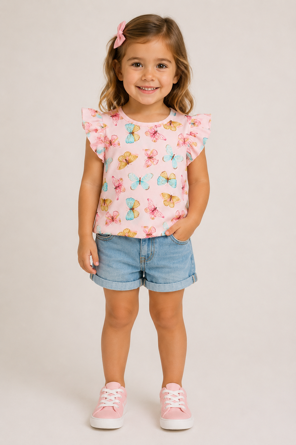 Butterfly Kisses SS Ruffle Tee
