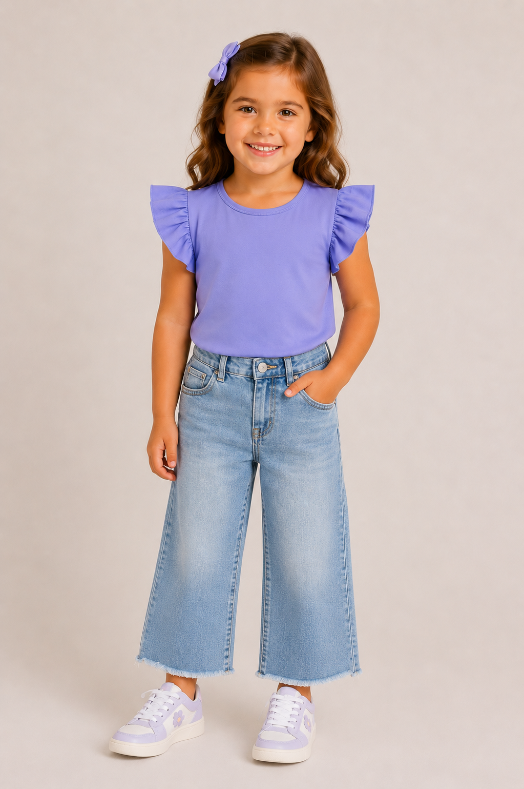 Periwinkle SS Ruffle Tee