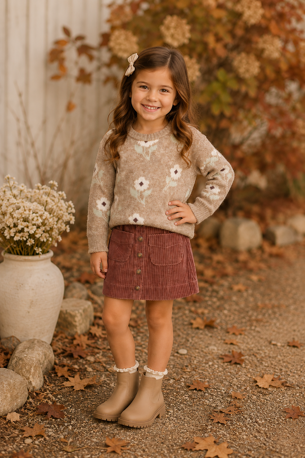 Aspen Sweater Fawn Flower