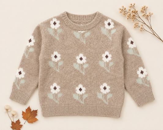 Aspen Sweater Fawn Flower