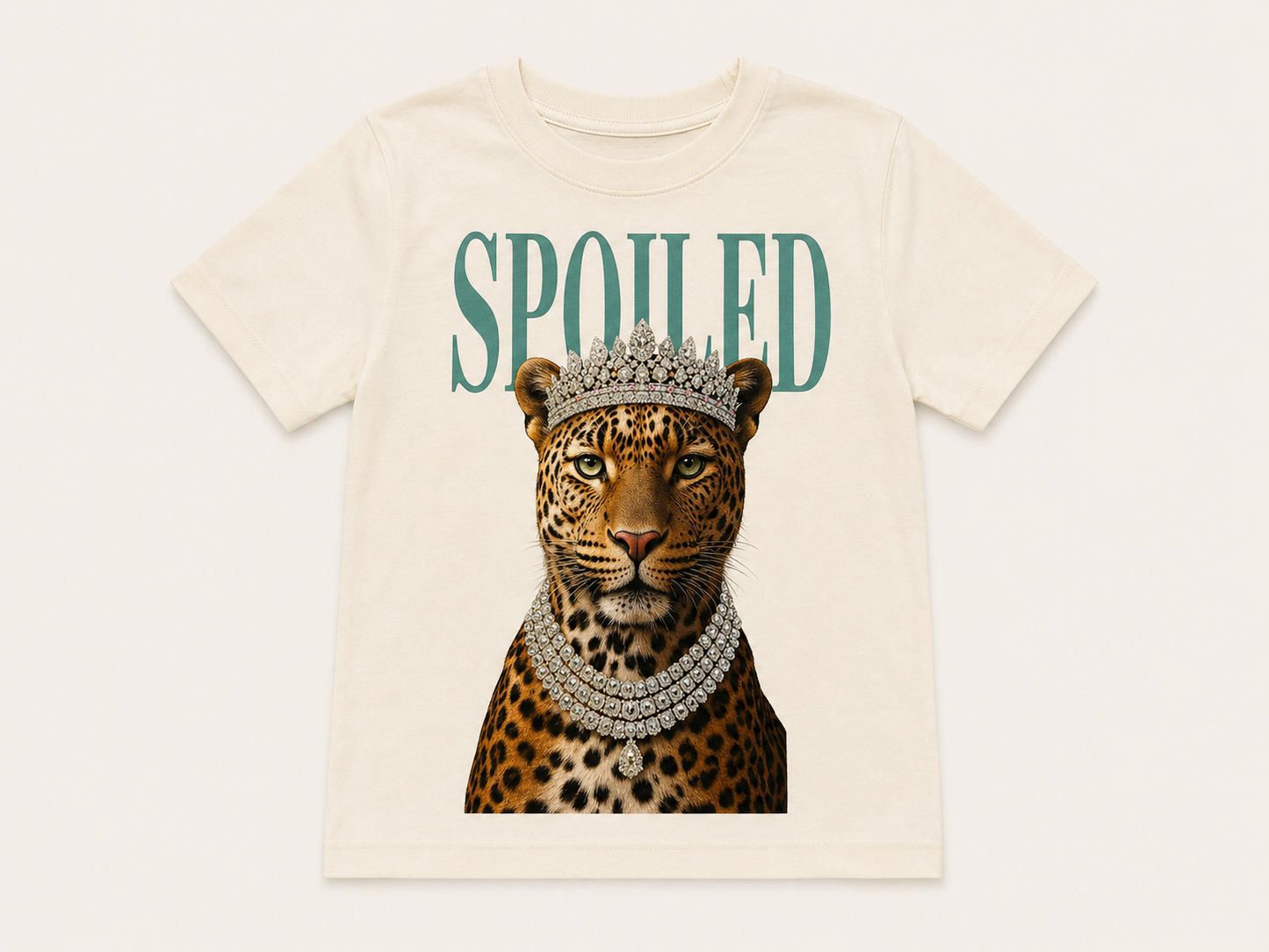 Spoiled Leopard Cream Graphic Tee
