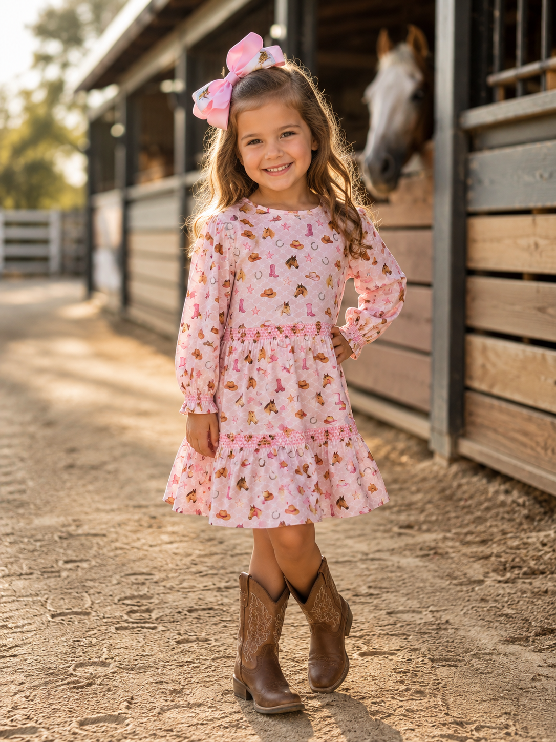 Western Boots Twirl Dress