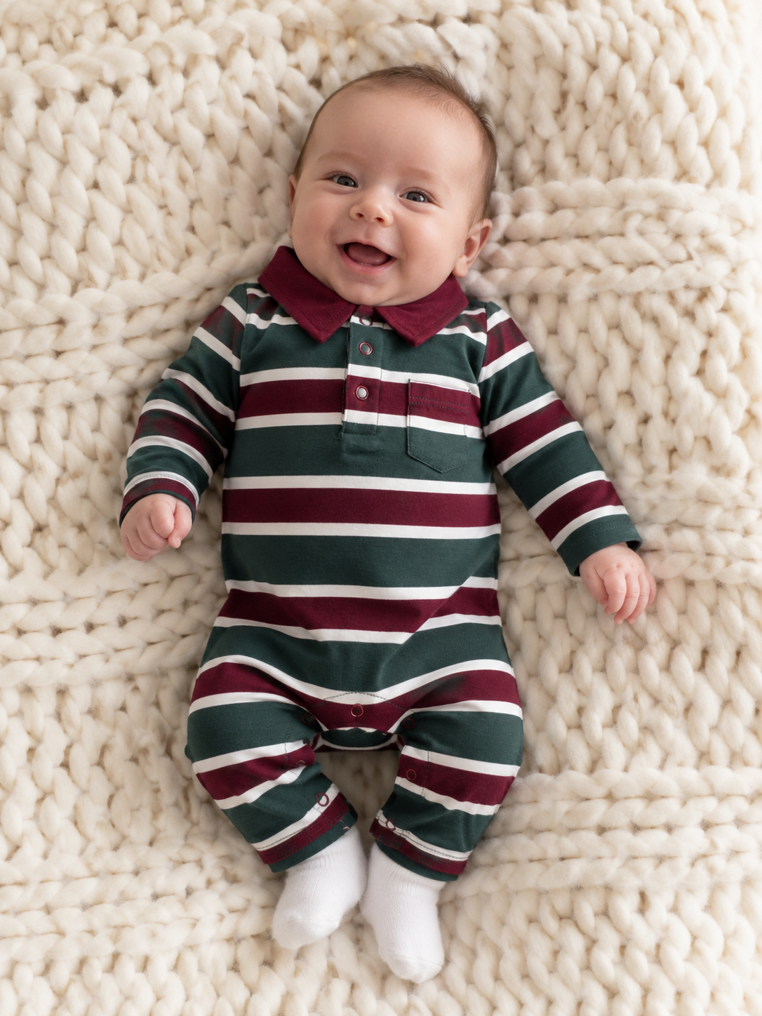 Rugby Striped Polo Romper