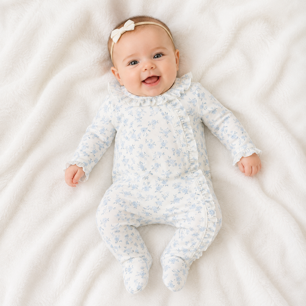 Rose Briar Kimono Ruffle Snap Footie