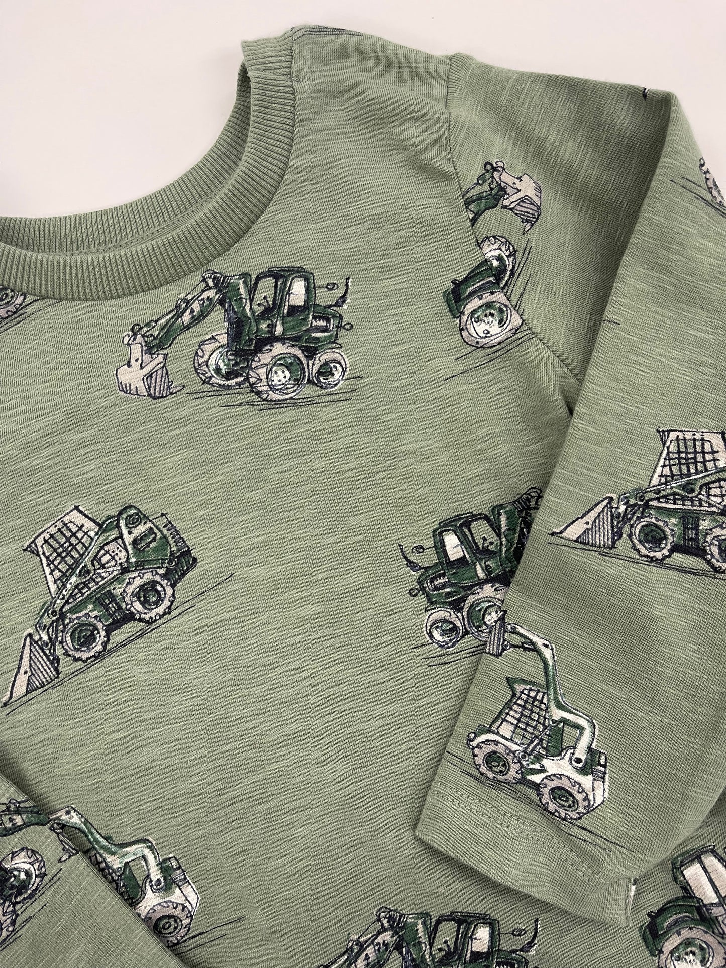 Construction Vehicles L/S Green