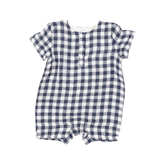 Navy Gingham Shortall